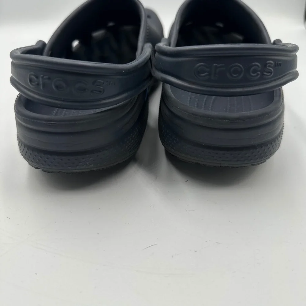 Crocs Classic Clog Mens 10 Womens 12 Navy Blue Slip On Comfort Water Shoes